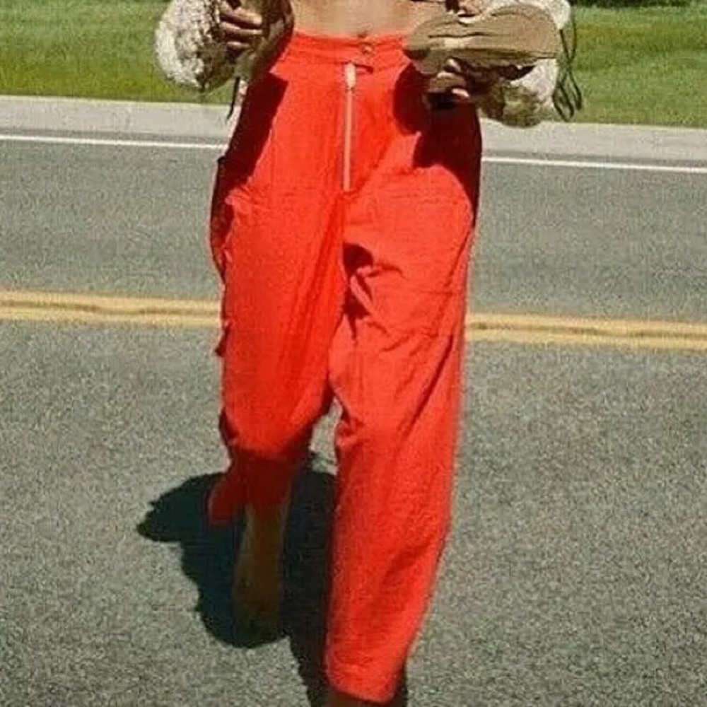 Urban Outfitters Orange High-waisted‎ Cargo Pants, Size 4
